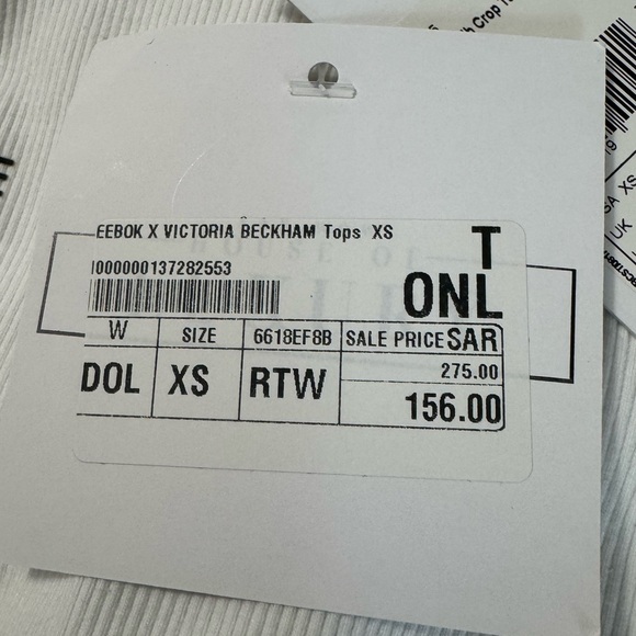 Reebok x Victoria Beckham Cropped Ribbed Tank Top White Size XS - Picture 7 of 10